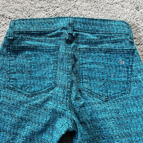 Rag & Bone Turquoise Blue Tweed Printed Leggings Jeans Pants - Picture 9 of 12